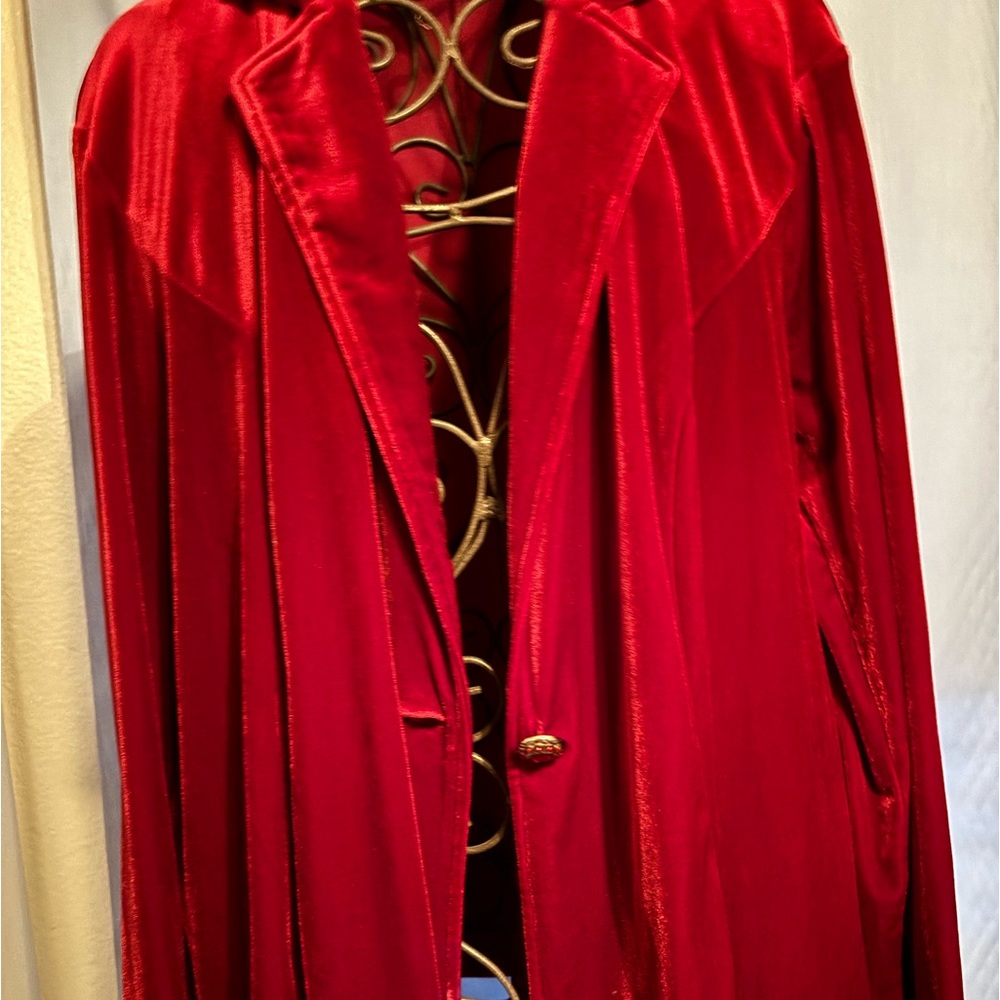 Red velvet evening jacket/blazer